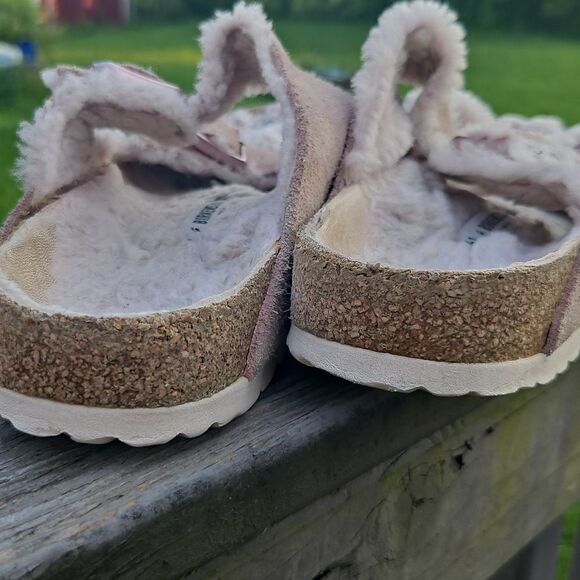 Birkenstock Arizona Shearling Sandals Suede Taupe 41 - Picture 5 of 7